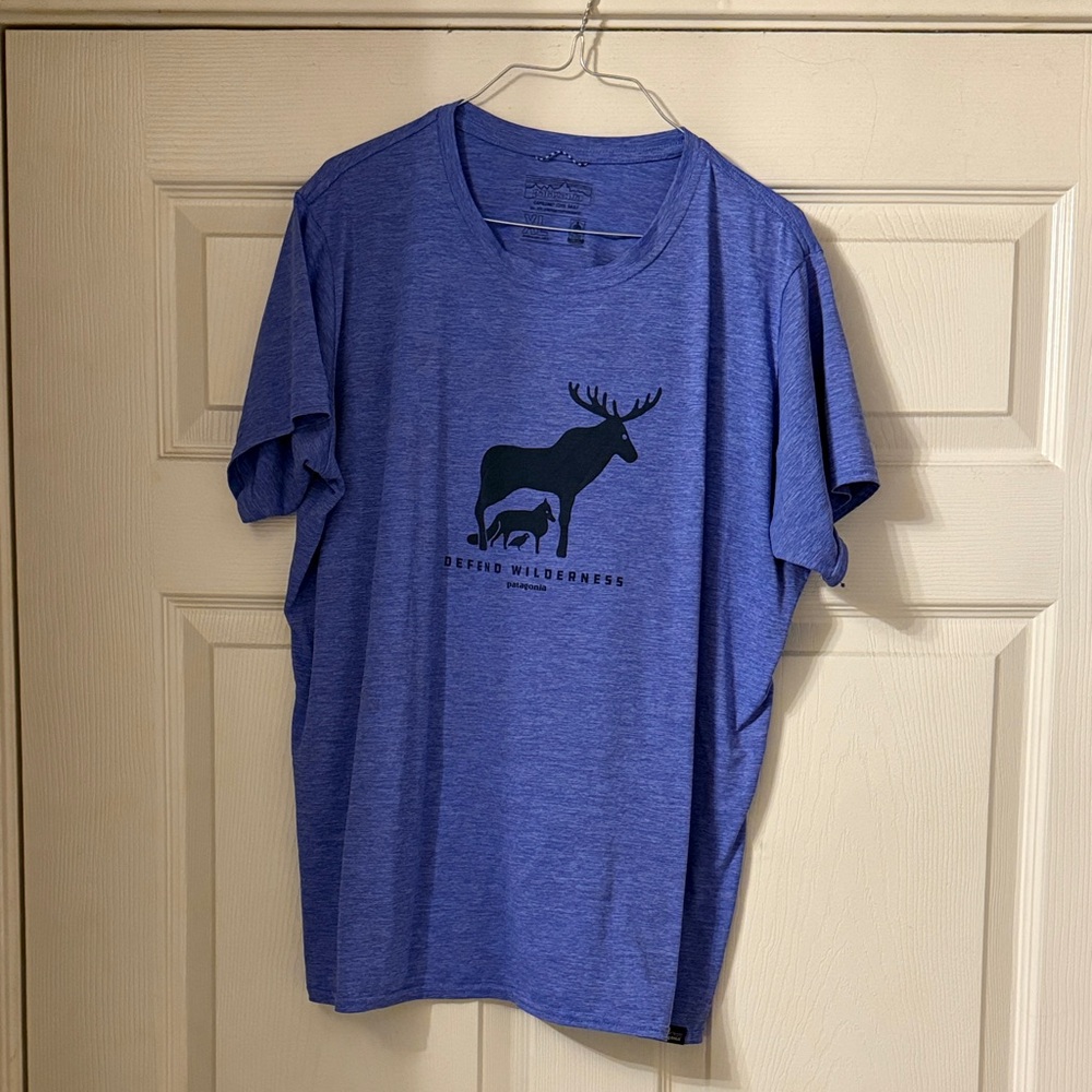 Patagonia Capilene Cool Daily Blue Wilderness Graphic Tee